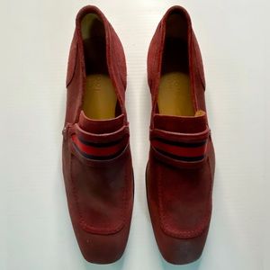 Gucci Red Suede Loafers